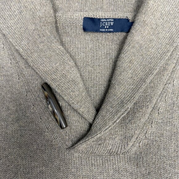 EUC Men's J. CREW Toggle Shawl Collar Sweater Taupe | Size‎ M - Picture 5 of 9